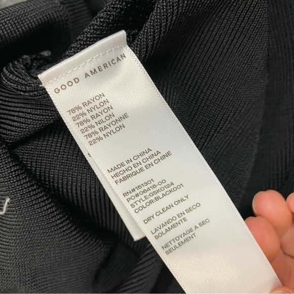 Good American Fold Over Rib Crop Top Black Small Size 1 - Picture 9 of 10